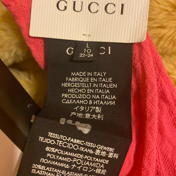 NWT Gucci pink Moulinoir Bow Socks over the knee lace socks. Velvet bow large - Picture 16 of 16